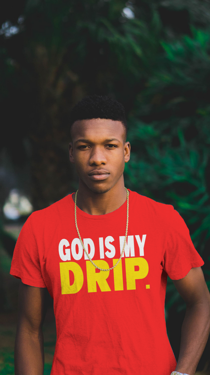 Red Drip white gold Short Sleeve GODISMYDRIP T Shirt