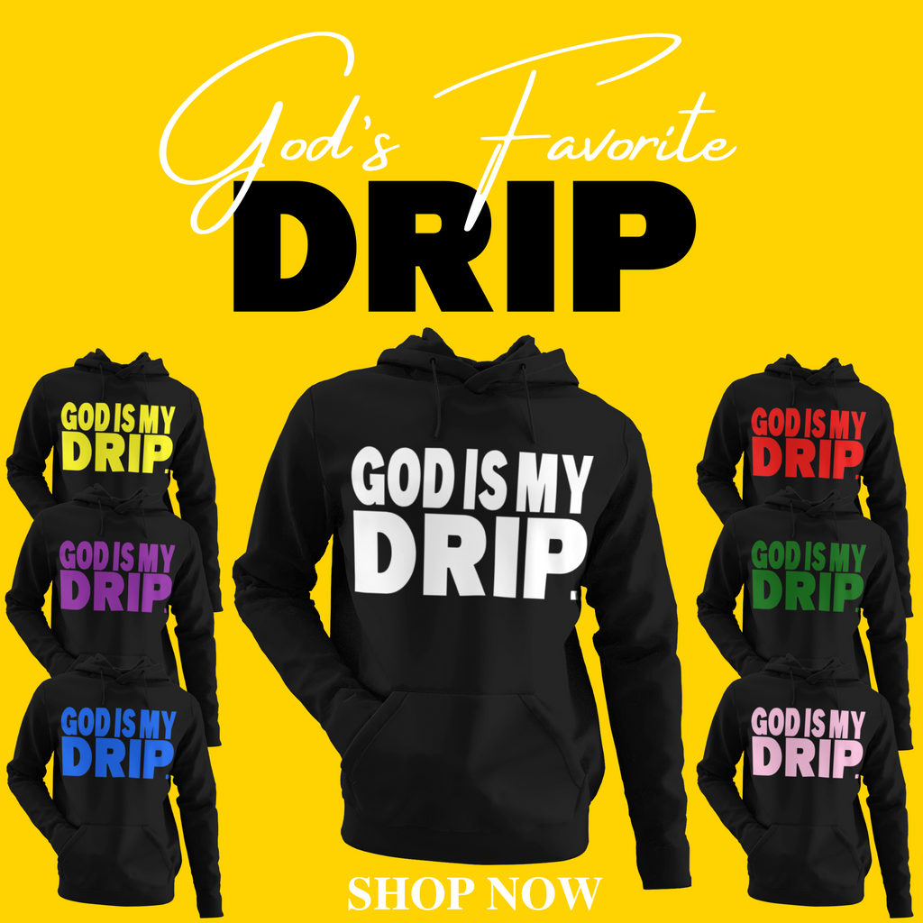 “GOD’S FAVORITE HOODIE” Drip (white, purple, yellow, blue, red, green, pink) long sleeve GODISMYDRIP Hoodie