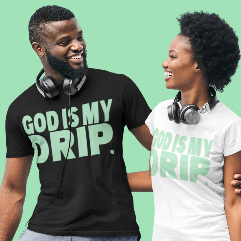 ”Mint To Be” Drip (white/black) Short Sleeve GODISMYDRIP T-Shirt