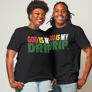 “GOD LOVES US” Drip (black, white, red, green) Short Sleeve GODISMYDRIP T-Shirt