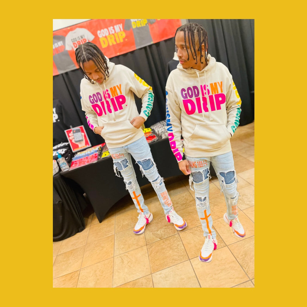 Beautiful Sand Drip (blue, pink, purple, orange, yellow, green) Long Sleeve GODISMYDRIP Sand Hoodie