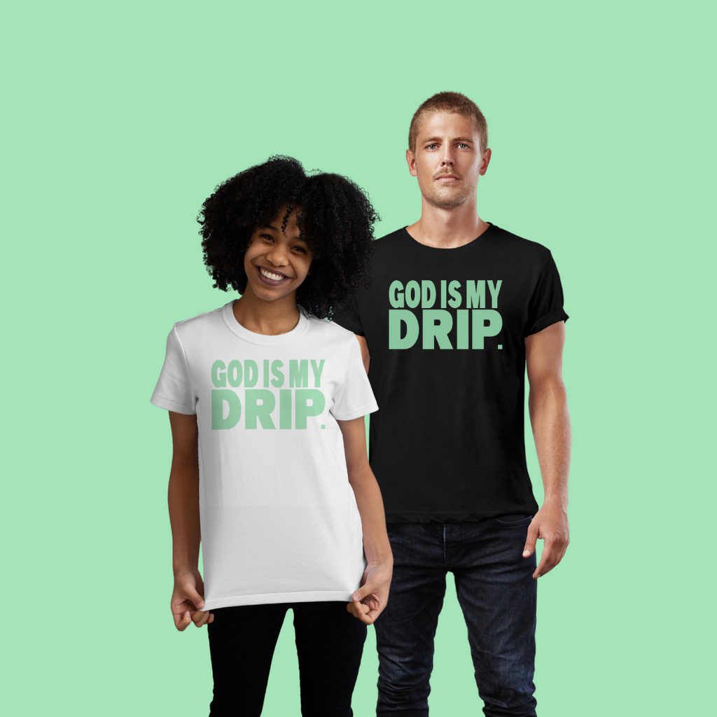 ”Mint To Be” Drip (white/black) Short Sleeve GODISMYDRIP T-Shirt